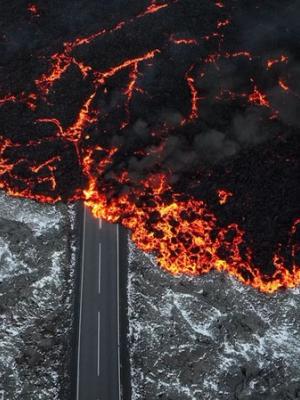 Eruption of a volcano in Iceland
