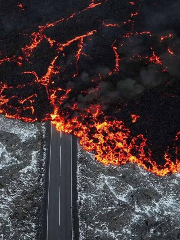 Eruption of a volcano in Iceland