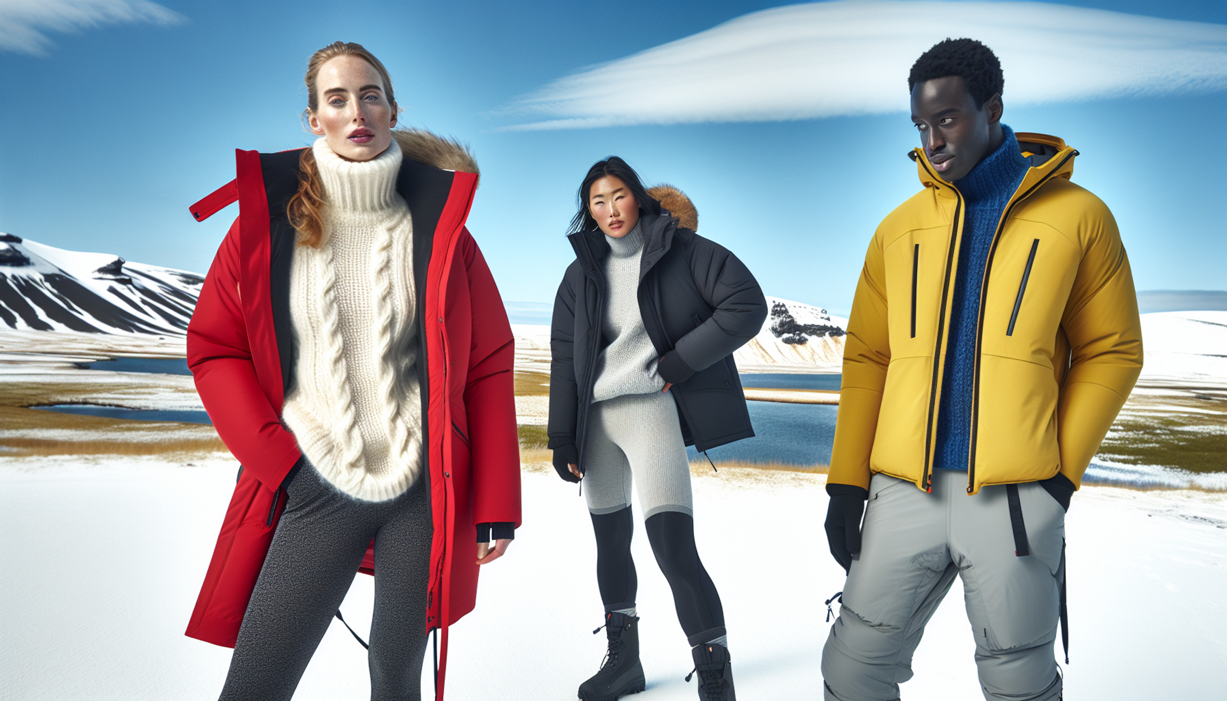 Modelos vestidos con ropa de invierno