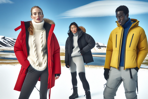 Modelos vestidos con ropa de invierno