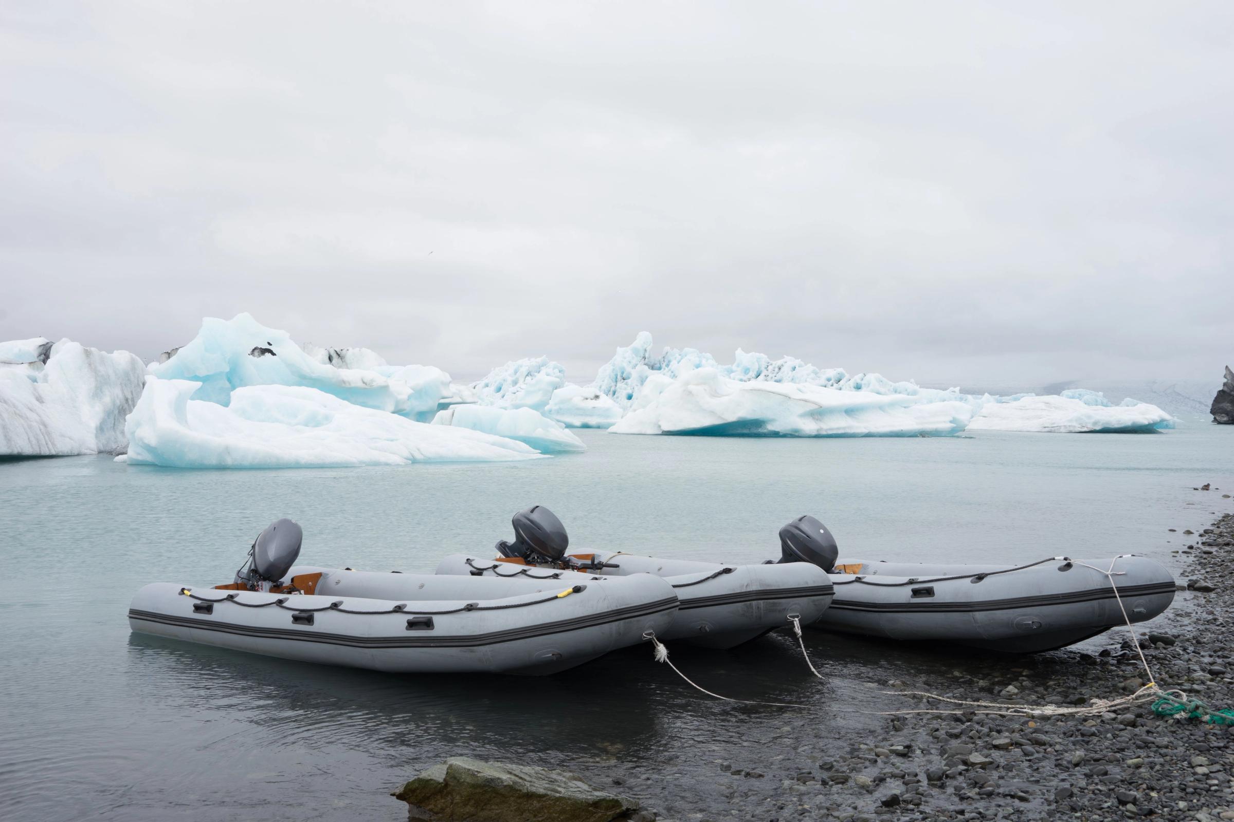 Dos zodiacs en Jökulsárlón