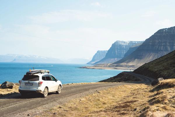 Subaru Forester Suabru Forester SUV on a gravel road in Iceland