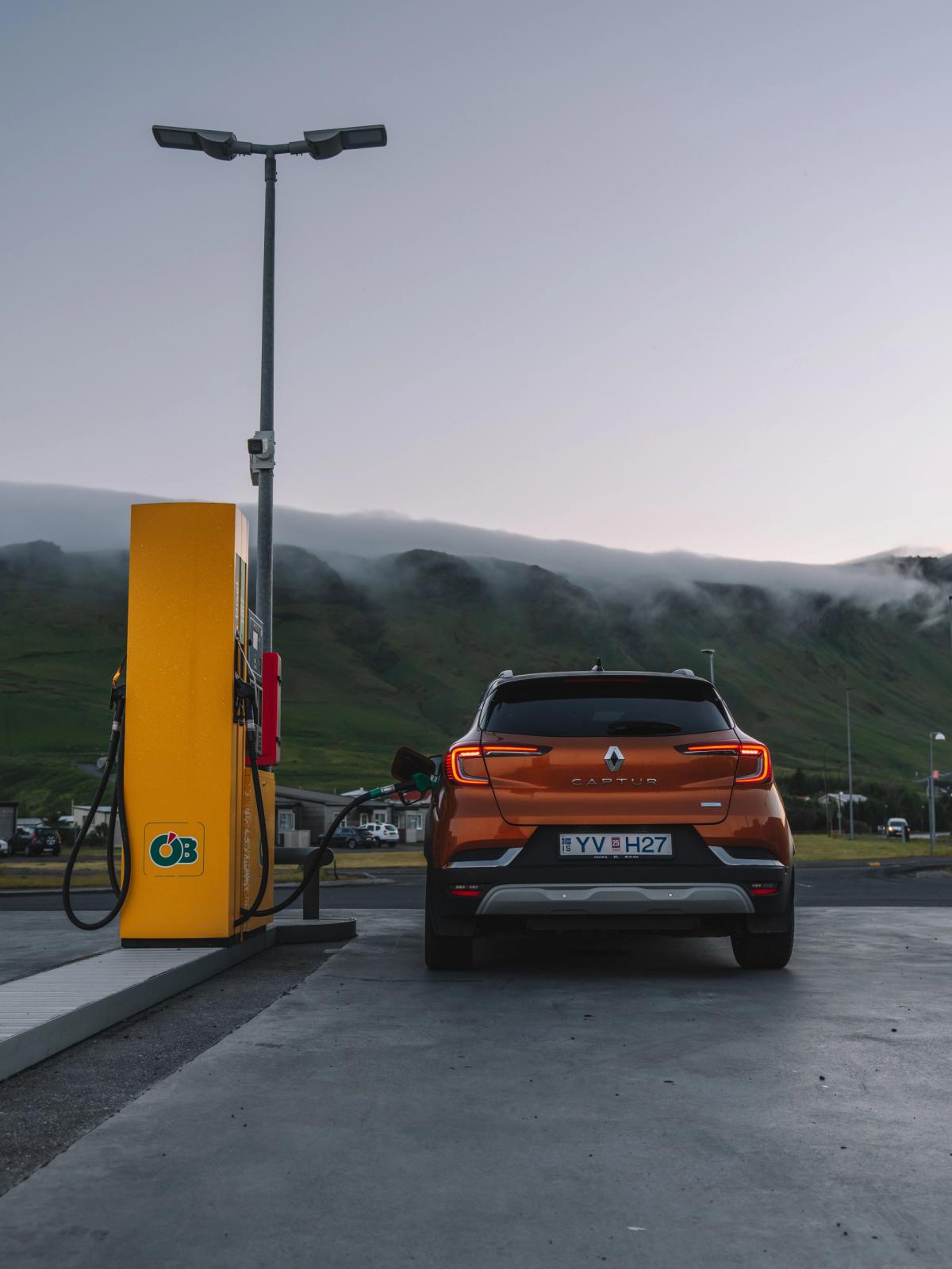 Gas stations in Iceland A rental car in Iceland taking gas at ÓB gas station