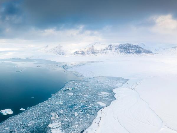 Vista aéra de una parte del Parque Nacional Vatnajökull en Islandia