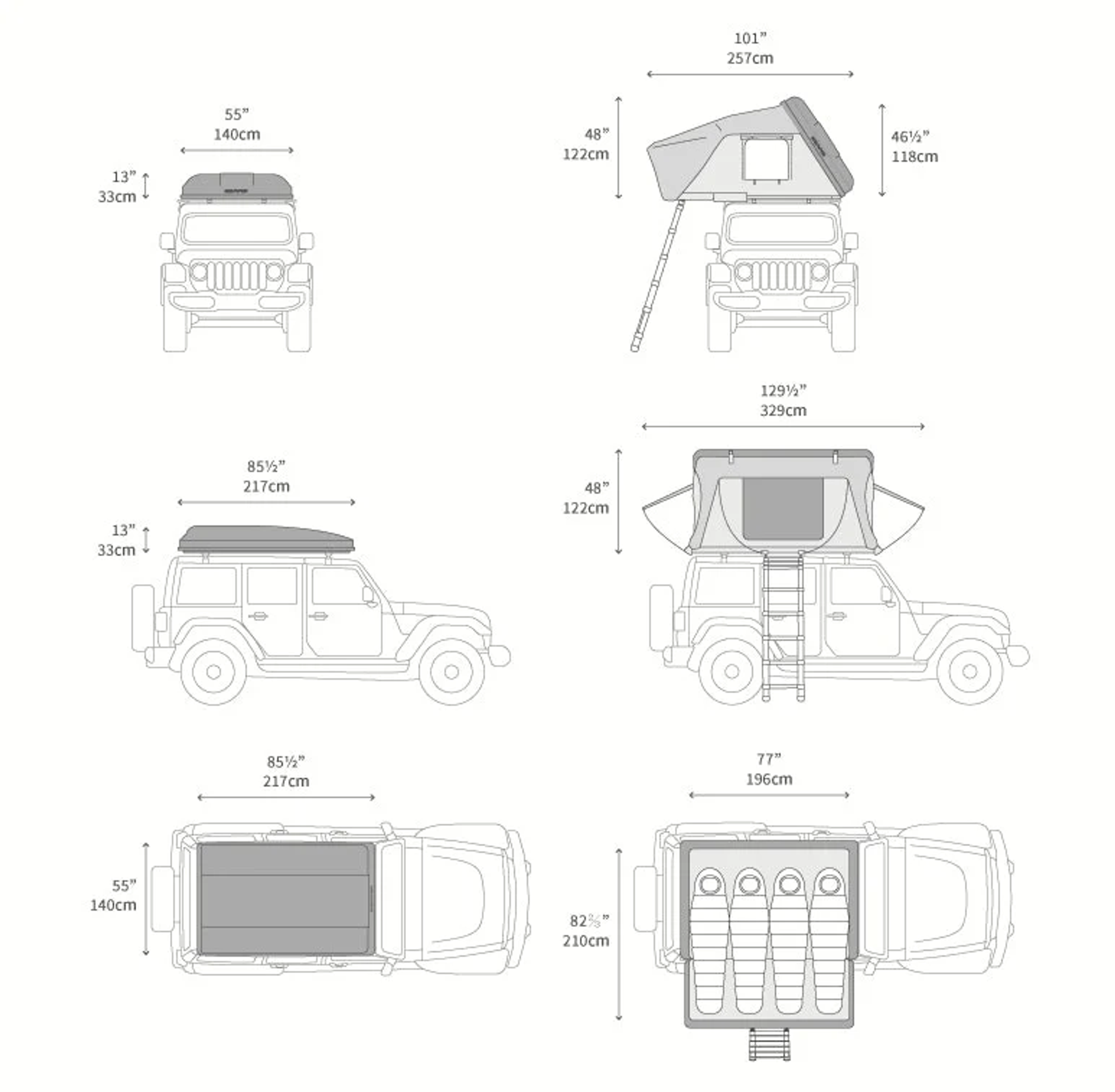 a drawing of a jeep with a tent on top of it