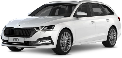 Silver Skoda Octavia 2025 model on a transparent backround Silver Skoda Octavia from Go Car Rental
