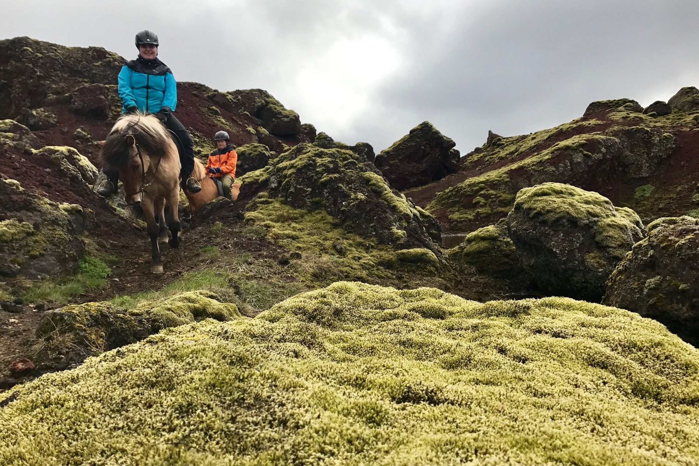 Horse riding in Iceland Horse riding in a lava field in Iceland