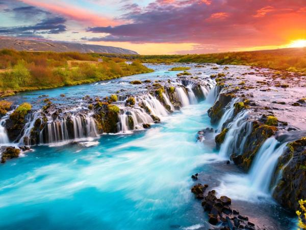 Bruarfoss al atardecer