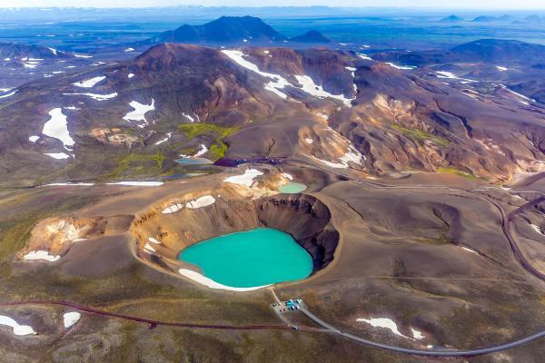 Aerial view of Víti Crater