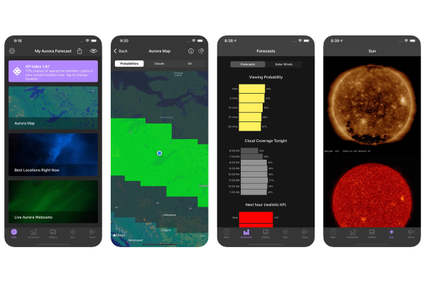 My Aurora app My Aurora app that shows Forecast & Alerts for northern lights
