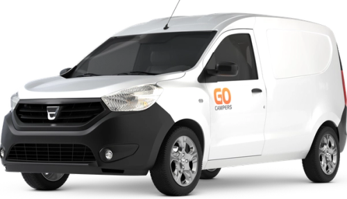 A white campervan on a transparent background