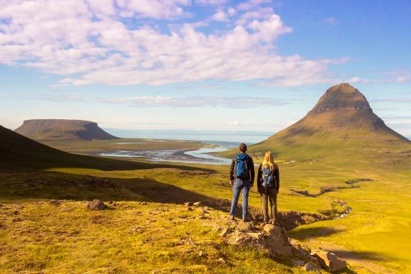 A couple in Iceland A couple in Iceland, enjoying the colorful rhyolite mountains and natural hot springs