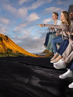 FlyOver Iceland people admiring the landscapes offered by FlyOver from their seats