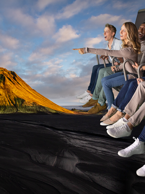 FlyOver Iceland people admiring the landscapes offered by FlyOver from their seats