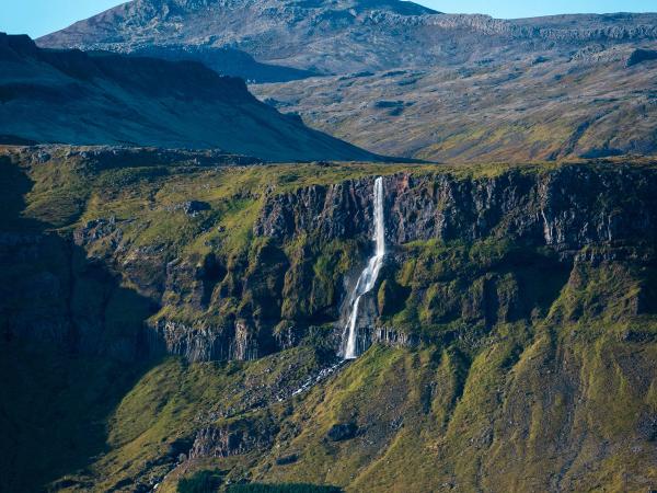 Bjarnarfoss Waterfall from afar