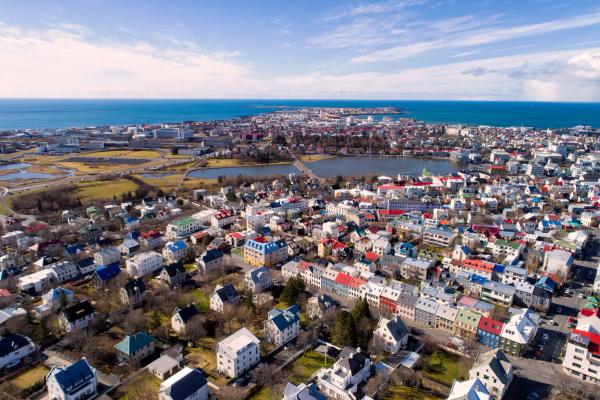 arerial view of Seltjarnarnes from Reykjavik