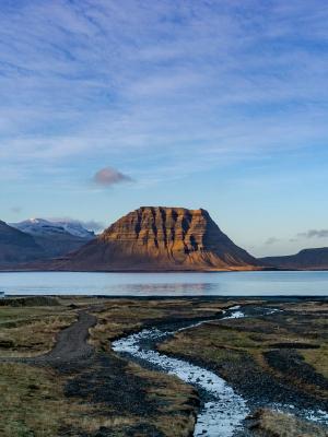 View of Kirkjufell Mountain in Snaefellsnes peninsula in Iceland