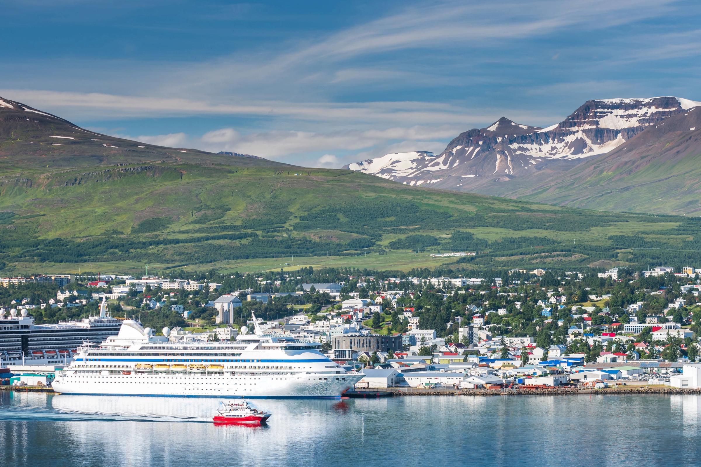 Akureyri in Iceland in Summer