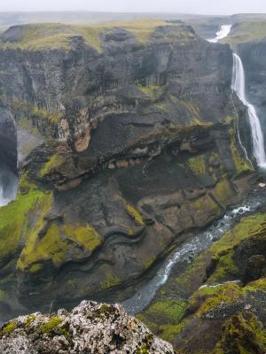 Haifoss and Granni Waterfalls