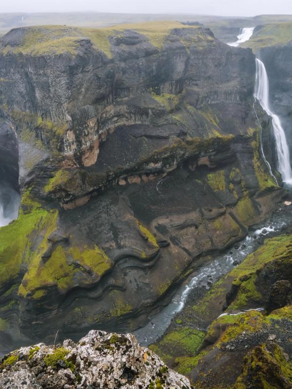 Haifoss and Granni Waterfalls