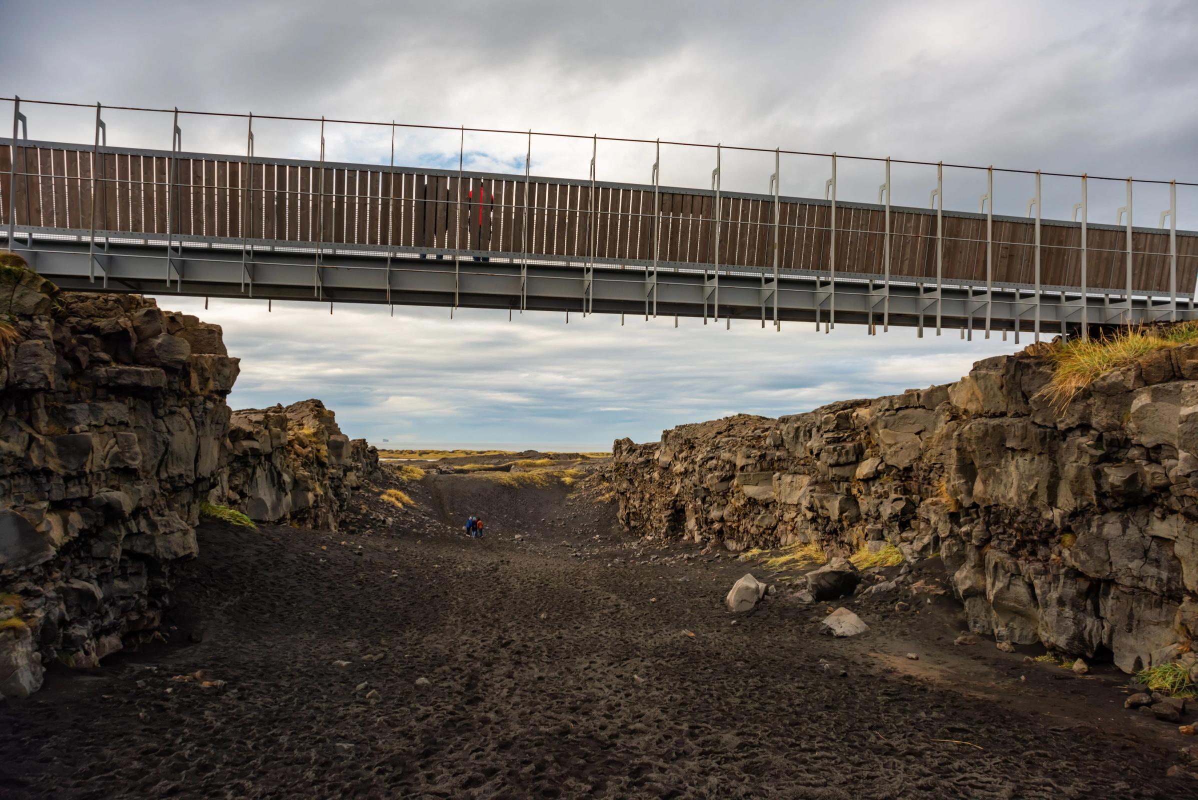 Bridge between continents in Reykjanes Geopark