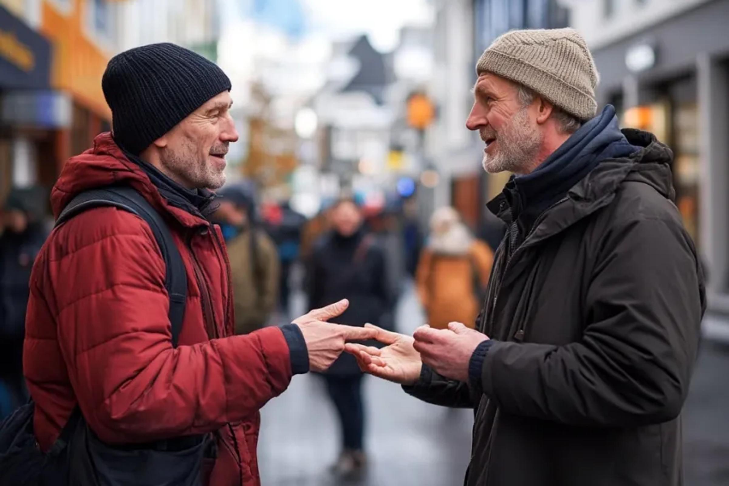 People talking in Reykjavik