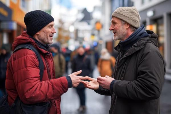 People talking in Reykjavik