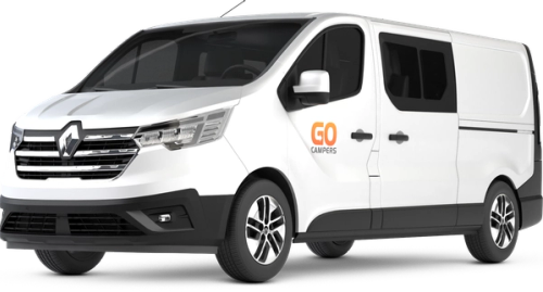 Go LITE Camper a white van that says go campers on the side