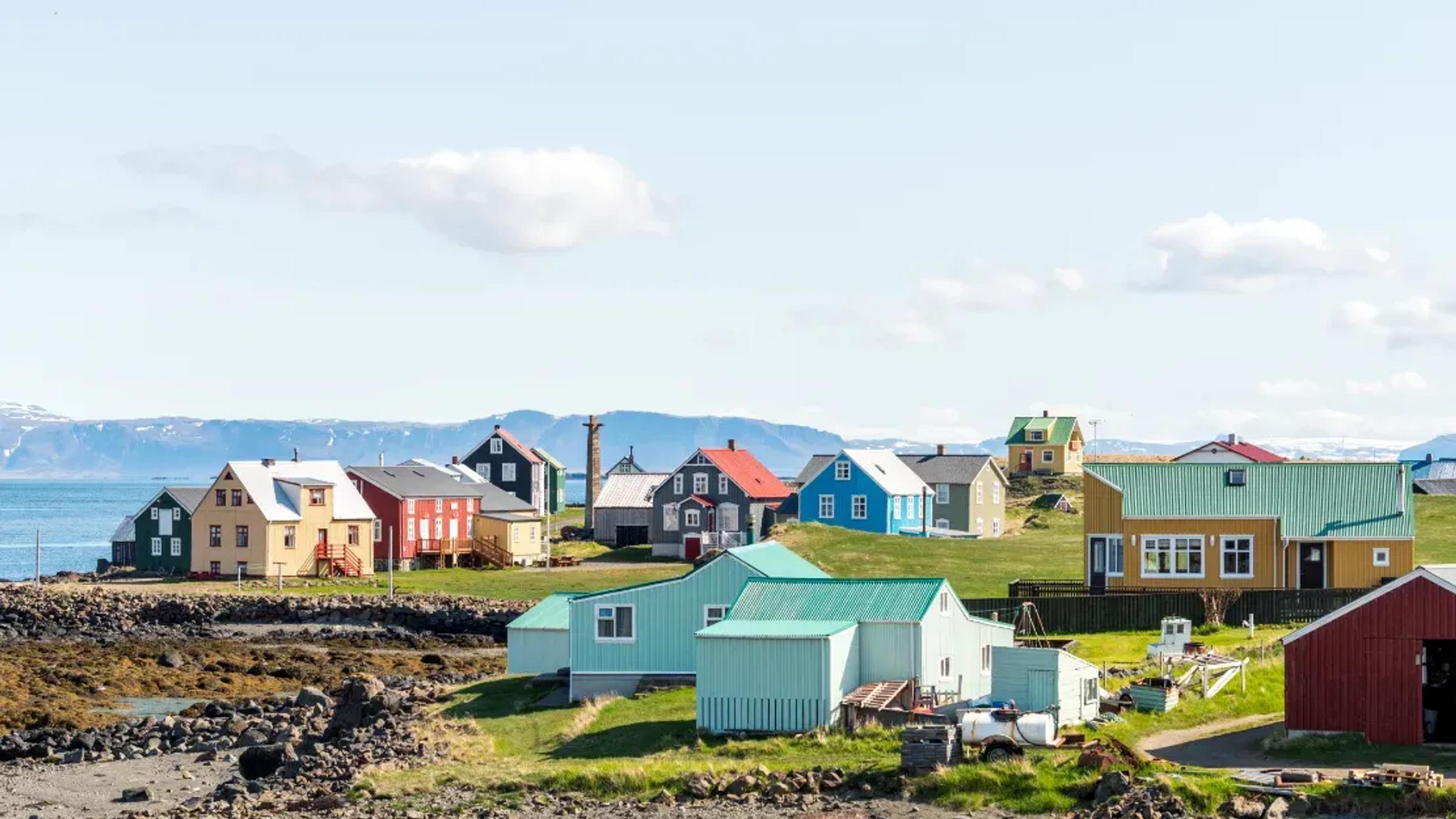 he charming city of Flatey Island in Iceland just outside Stykkisholmur and the Westfjords