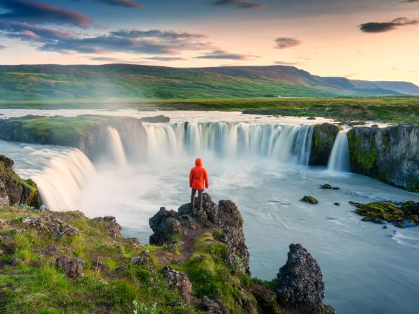 Panoramic picture of Goðafoss Waterfall