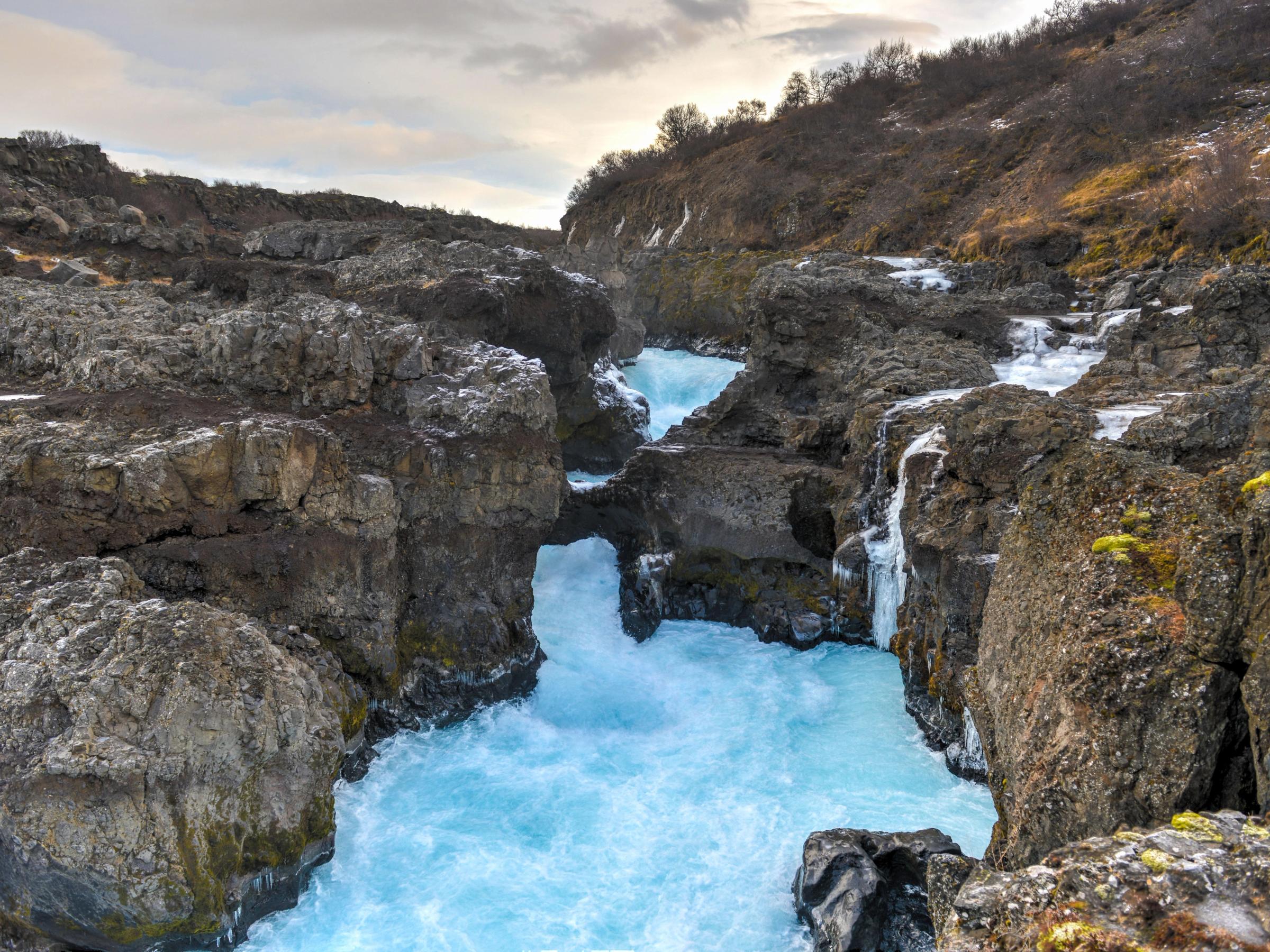 Barnafoss Waterfall