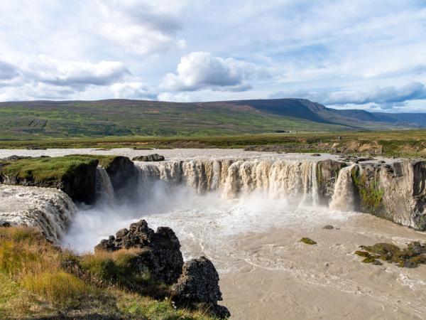 Godafoss Waterfall on a sunny day