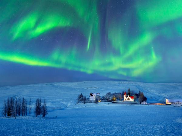 South Iceland under a spectacular Northern Lights display