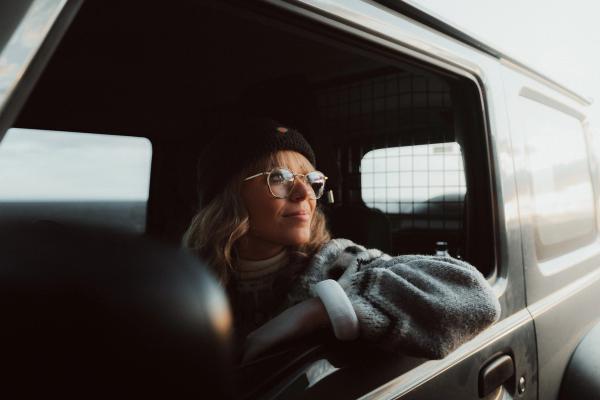 Successful 4x4 rental experience in Iceland Happy traveler with rented 4x4 in Iceland