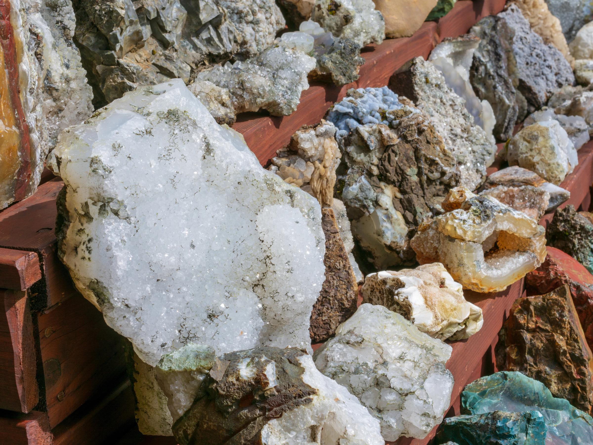 a collection of stones and minerals