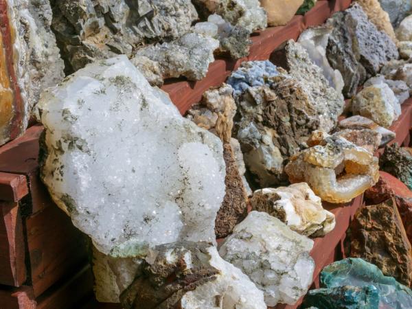 a collection of stones and minerals
