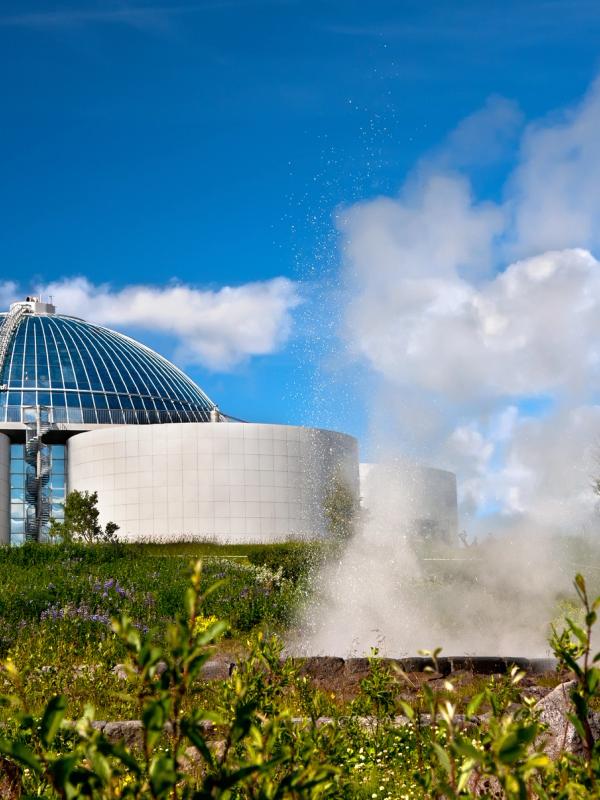 a dome shaped building with steam coming out of it .