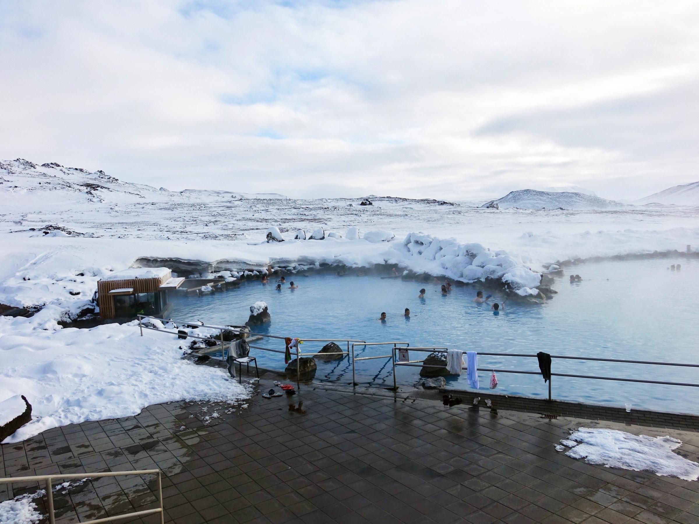 Myvatn Nature Baths surrounded by snow