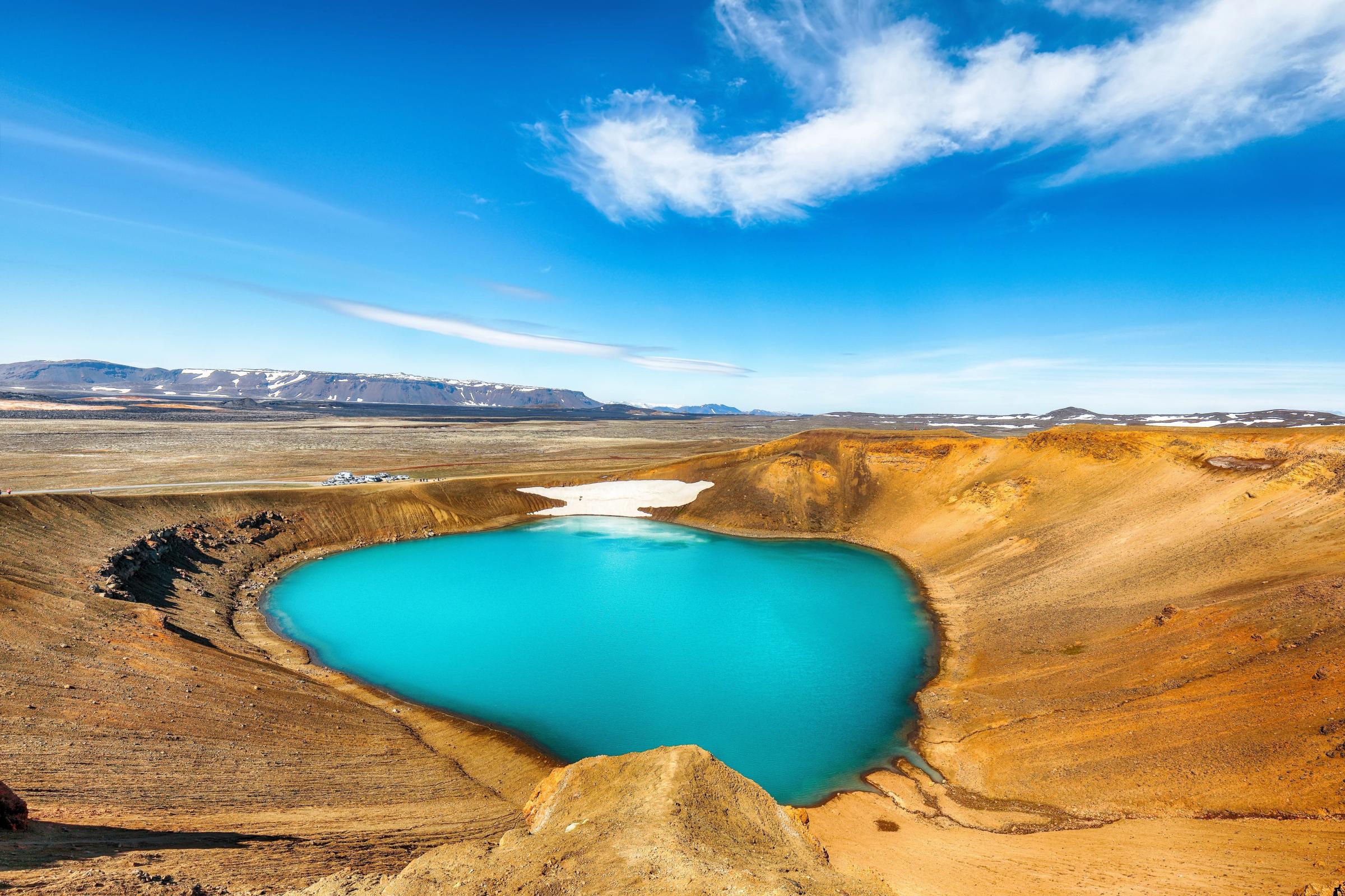 Famous crater Viti at Krafla geothermal area