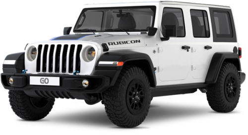 Carro Jeep Wrangler Rubicon 4x4 Um Jeep Wrangler Rubicon 4x4 branco é mostrado em um fundo transparente