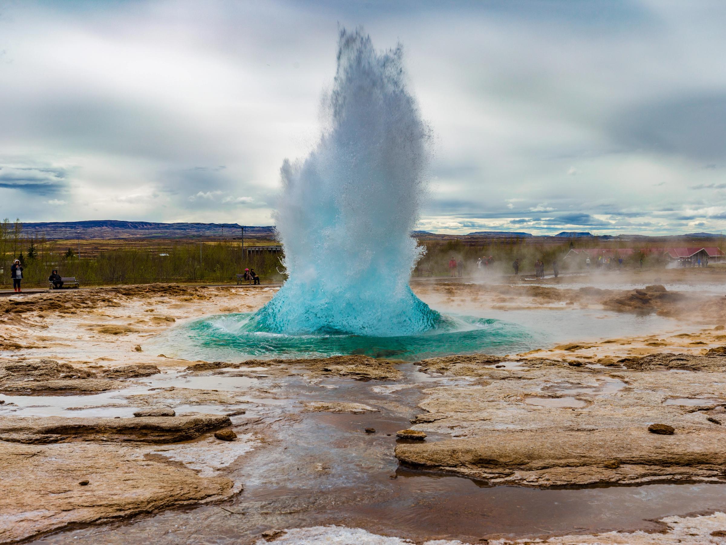 a geyser erupting