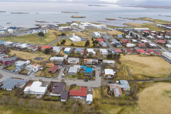 Aerial view of Höfn, Iceland