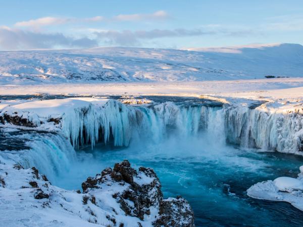 Goðafoss Waterfall in Winter