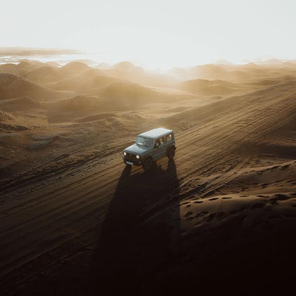4x4 car on an Icelandic gravel road