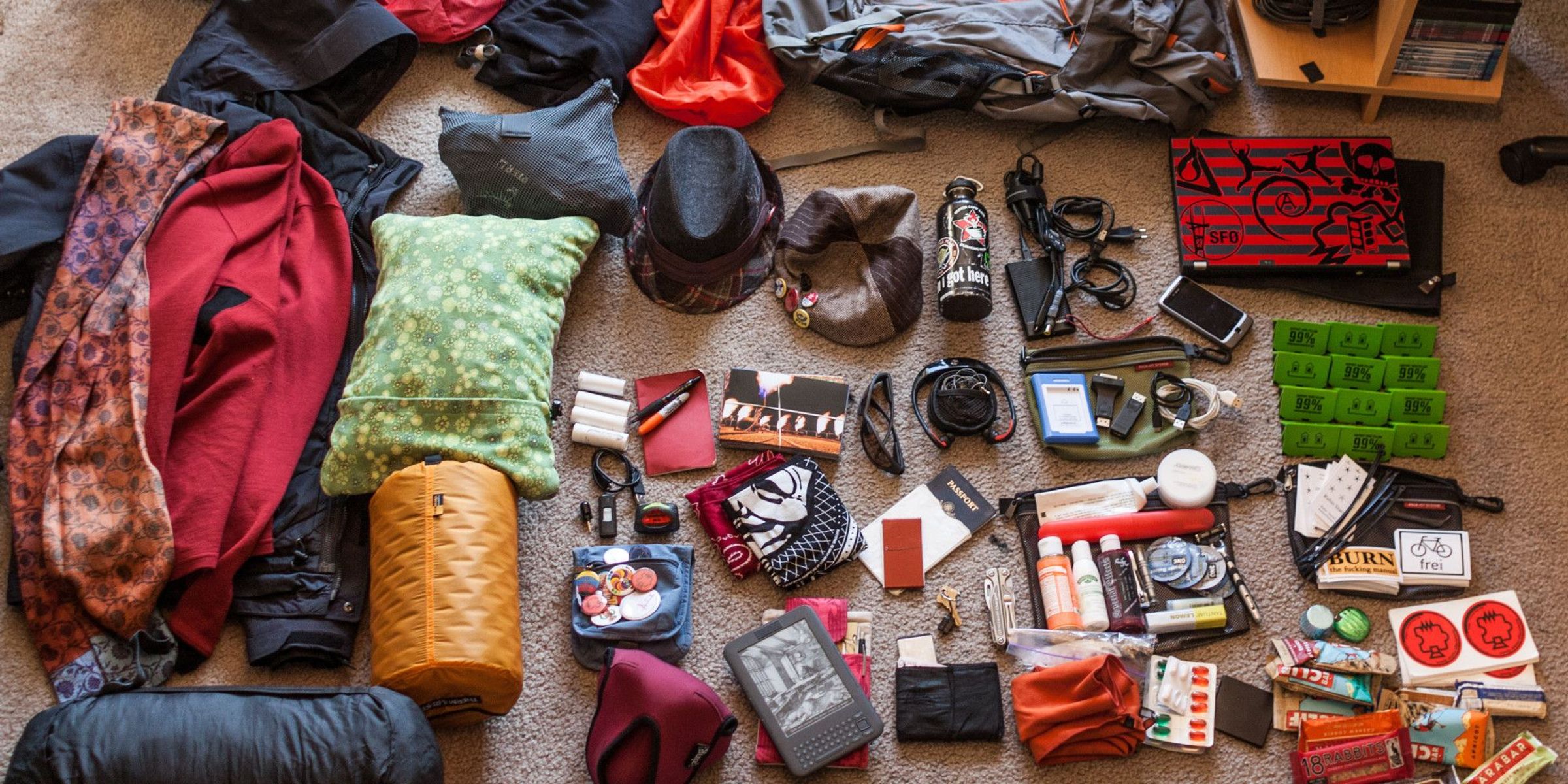 Ropa cálida y cosas esenciales para un viaje