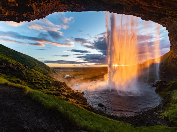 Seljalandsfoss from behind
