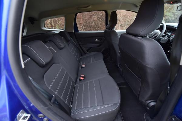 Back seat of a Dacia Duster Back seat space inside a Dacia Duster