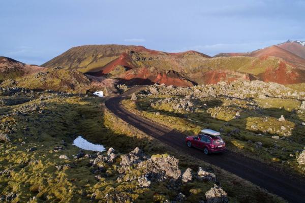 Subaru Forester on an F-road in Iceland A subaru Forester SUV driving a F-road in a rugged terrain in Iceland