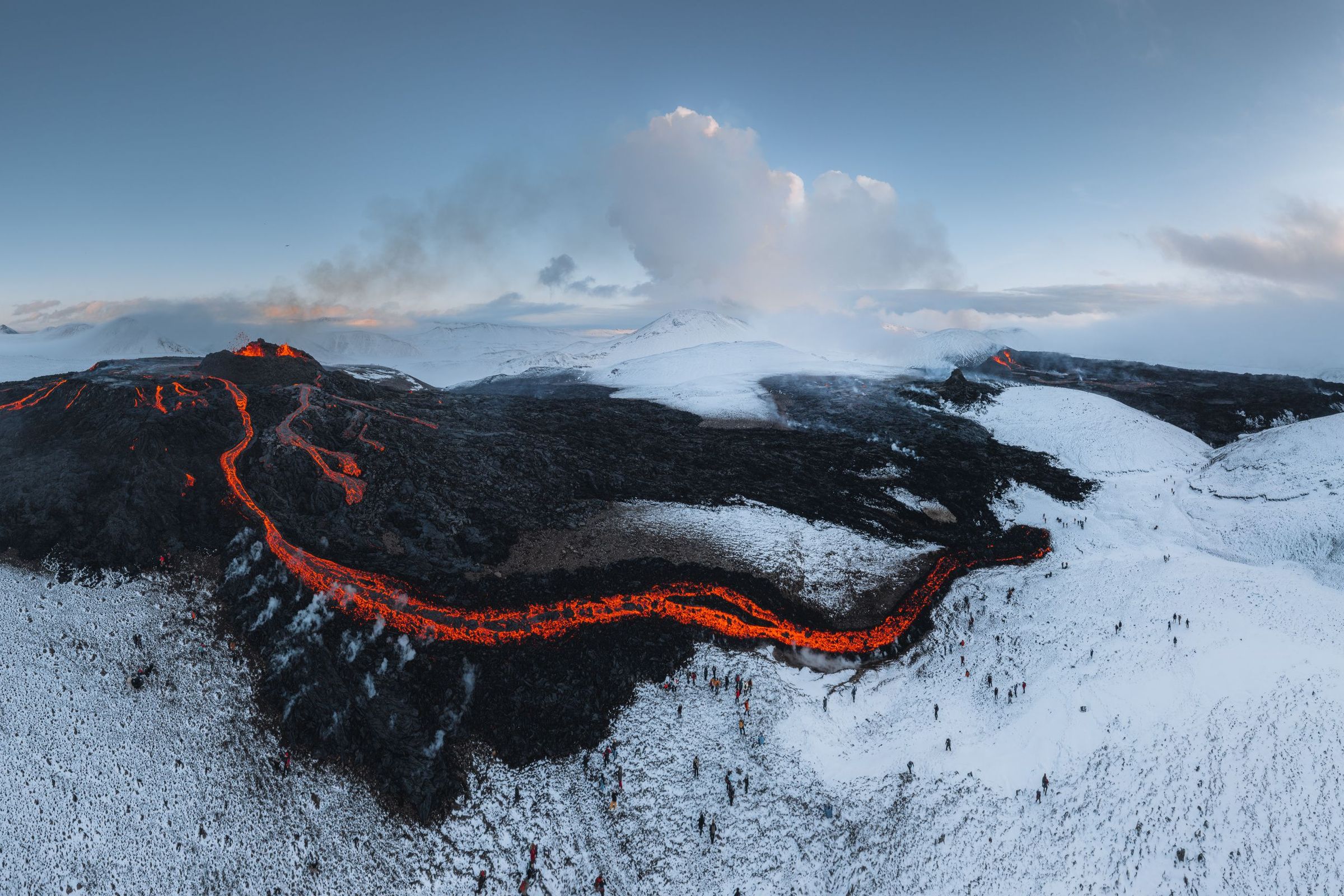 Fagradalsfjall volcano eruption A stunning image of the Fagradalsfjall volcano eruption, one of the most popular Iceland volcanoes