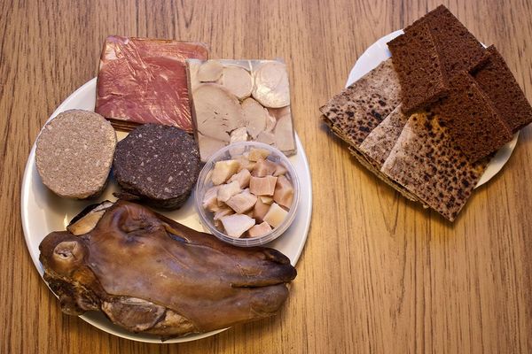 Thorrablot in Iceland food in Iceland. Sheep head, shark and more.